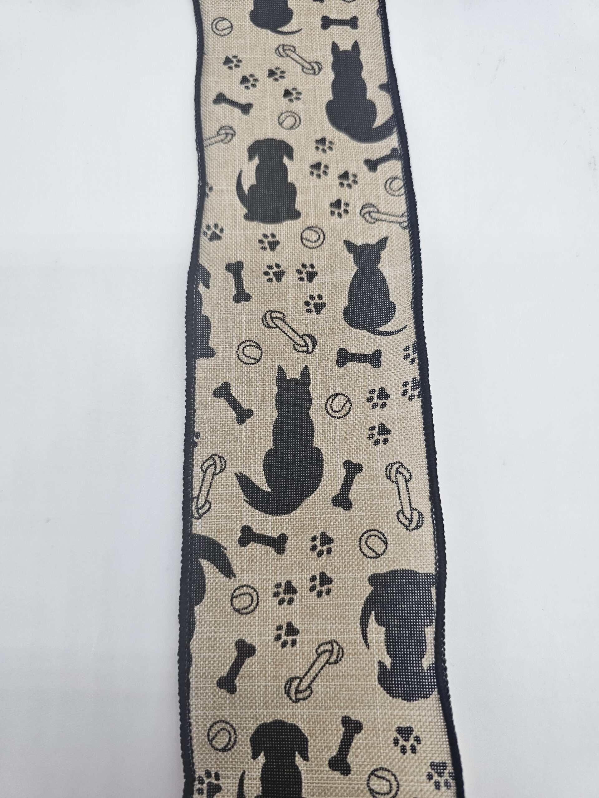 Tan with Black Dog Bone Paw