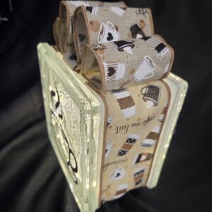 6x6" Coffee Cup Image - Coffee & Wine Decoration | Unique Home Gift | Lighted Glass Block