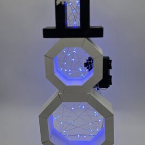 C Lighted Wood Snowmen