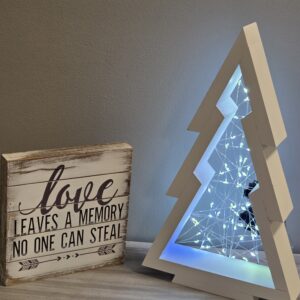 16x10" Small Wooden Christmas Tree - Lighted Wood Tree Home Decoration | Unique Home Gift