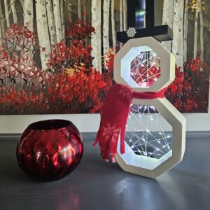 C Lighted Wood Snowmen